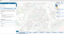 Voorbeeld van het aantal verplaatsingen per zone en per modaliteit