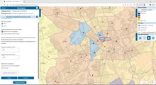 Voorbeeld van de invulvelden om de autoritten aan te passen als een zone op de kaart is aangeklikt