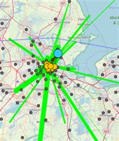 Herkomsten bij geselecteerde bestemmingen