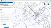 Voorbeeld van een kaart met de zones waar een P+R aan toegevoegd kan worden en een instructie er bij zoals dat wordt weergegeven in de mobiliteitsscan