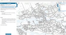 Voorbeeld van een kaart met de wegvakken die geselecteerd kunnen worden om het aantal ritten op te reduceren