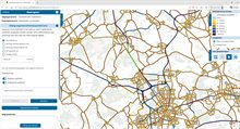 Voorbeeld van de maatregelenmodule waarbij wegvaksnelheden en wegvakcapaciteiten kunnen worden aangepast waarbij meerdere wegvakken zijn geselecteerd
