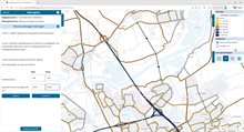 Voorbeeld van de kaart met het netwerk voor de auto waar je wegvakken toe kan voegen