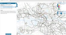 Voorbeeld van een kaart met het OV-netwerk waarop OV-lijnen kunnen worden toegevoegd