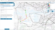 Voorbeeld van het OV-netwerk waarop een tram als OV-lijn is in toegevoegd