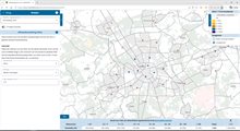 Voorbeeld van het aandeel verplaatsingen binnen een gekozen afstand per modaliteit