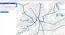 Voorbeeld van de visualisatie van vertrekkend verkeer vanuit een geselecteerde zone