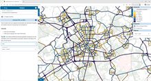 Voorbeeld van de visualisatie emissies NOx voor auto en vracht per wegvak