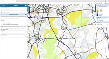 Voorbeeld van de visualisatie van emissies NOx en daarbij de natura 2000 gebieden