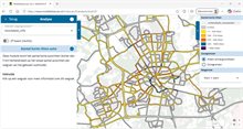 In deze printscreen wordt de kaart getoond met daarop het aantal autoritten korter dan 5 km