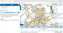 In deze printscreen wordt de kaart en tabel getoond met daarop het aantal autoritten korter dan 5 km hemelsbreed van het wegvak dat is aangeklikt