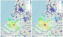 Figuur 3: Reistijden naar Feyenoord City, OV, avondspits, maatregelsituatie