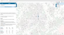 Voorbeeld van de modal split tussen de zones