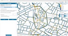 Voorbeeld van de kaart met het netwerk voor de fiets waar je de snelheid aan kunt passen