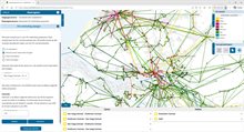 Voorbeeld van het OV-netwerk waarop een treinlijn is aangepast