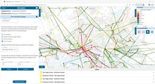 Voorbeeld van het OV-netwerk waar een halte is toegevoegd aan een bestaande lijn