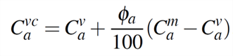 Afbeelding van de formule ter berekening van de nieuwe virtuele capaciteit