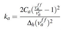 Afbeelding van de formule voor parameter k