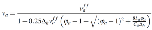 Afbelding van de formule die de relatie tussen linkintensiteit en snelheid omschrijft