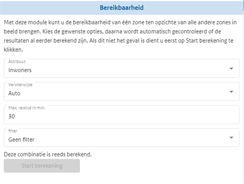 Screenshot van de linker balk