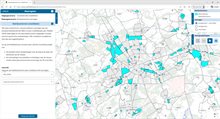 Voorbeeld van een kaart met de bedrijventerreinen waar extra bedrijven aan kunnen worden toegevoegd die worden vertaald naar extra ritten.