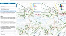 Voorbeeld van de effectenmodule waarbij netwerkeigenschappen kunnen worden vergeleken tussen uitgangsscenario’s en/of maatregelscenario’s voor het OV