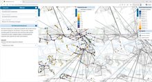 Voorbeeld van de effectenmodule waarbij de OV-Netwerkindicatoren kunnen worden vergeleken tussen uitgangsscenario’s en/of maatregelscenario’s