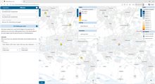 Voorbeeld van de effectenmodule waarbij de OV-haltes per zone kunnen worden vergeleken tussen uitgangsscenario’s en/of maatregelscenario’s