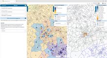 Voorbeeld van de effectenmodule waarbij de socio-economische gegevens kunnen worden vergeleken tussen uitgangsscenario’s en/of maatregelscenario’s
